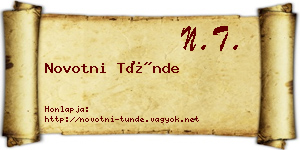 Novotni Tünde névjegykártya